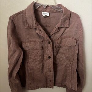 Nicole Miller Brown Linen Jacket Woman's size medium